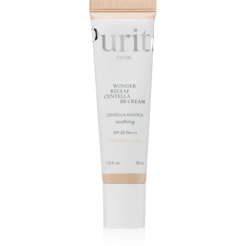 Purito Wonder Releaf Centella BB Cream rozjasňující BB krém se zklidňujícím účinkem odstín 13 Neutral Ivory 30 ml
