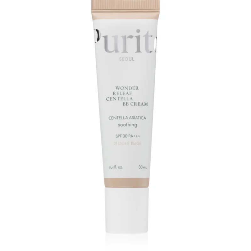Purito Wonder Releaf Centella BB Cream rozjasňující BB krém se zklidňujícím účinkem odstín 21 Light Beige 30 ml