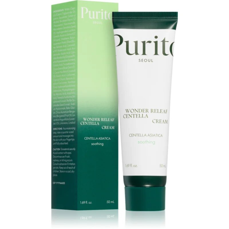 Purito Wonder Releaf Centella Cream obnovující krém pro výživu pleti se zklidňujícím účinkem 50 ml