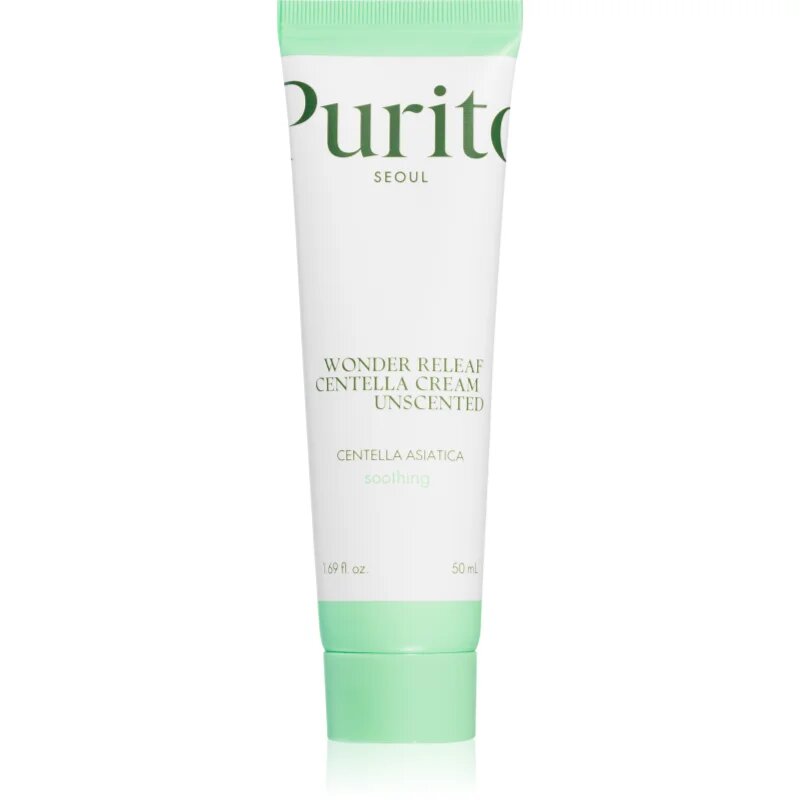 Purito Wonder Releaf Centella Cream Unscented regenerační krém pro zklidnění pleti 50 ml