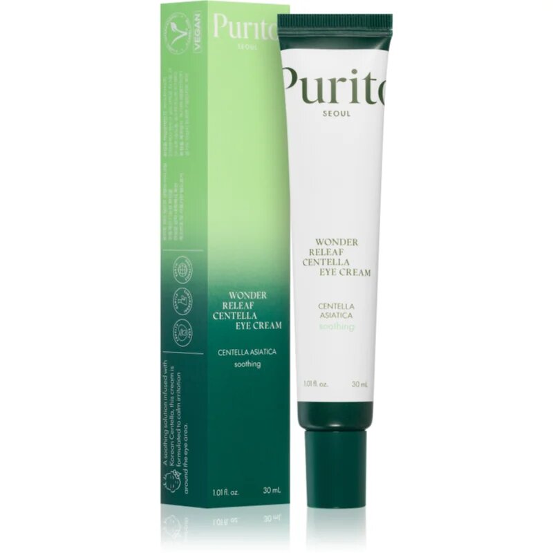 Purito Wonder Releaf Centella Eye Cream hydratační a vyhlazující oční krém se zklidňujícím účinkem 30 ml