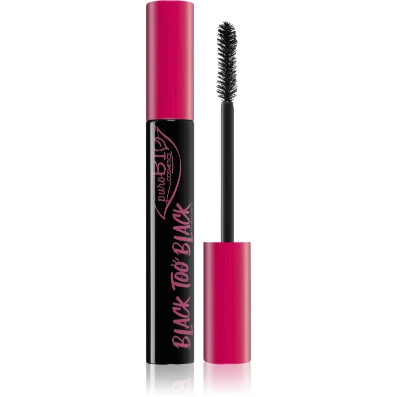 puroBIO Cosmetics Black too Black objemová a pečující řasenka 9.9 ml