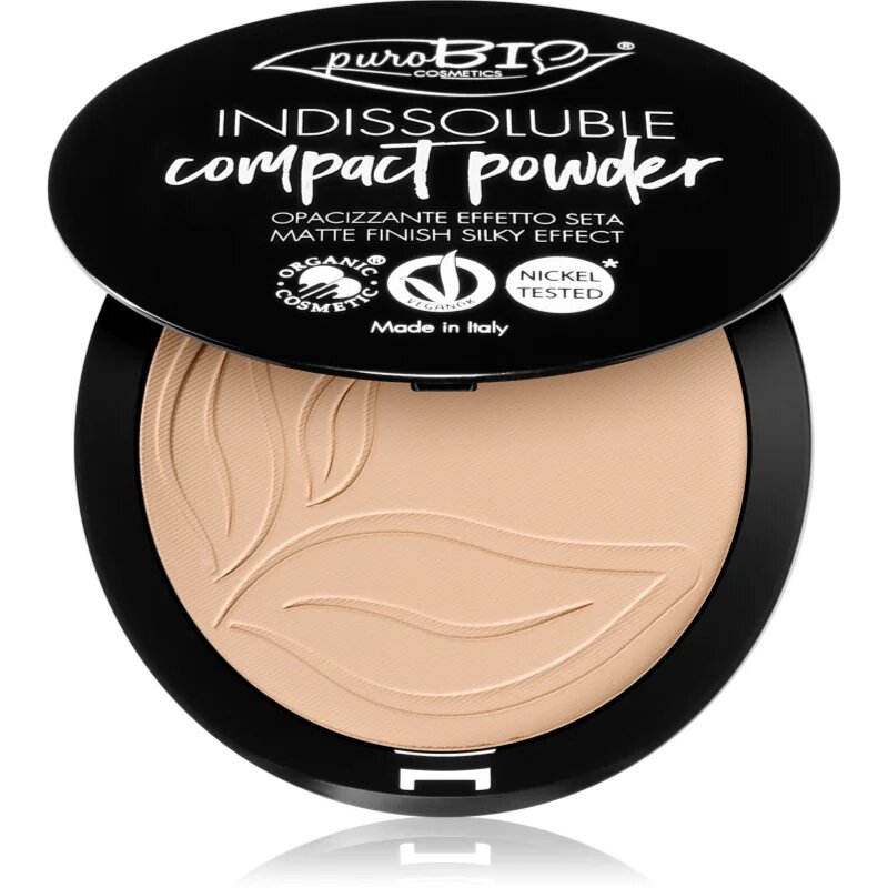 puroBIO Cosmetics Indissouble kompaktní pudr s matným efektem odstín 02 9 g