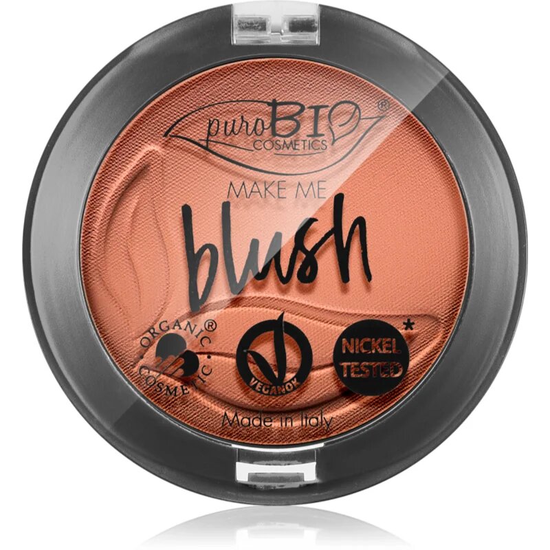 puroBIO Cosmetics Long-lasting Blush dlouhotrvající tvářenka odstín 02 Matte Coral Pink 5.2 g