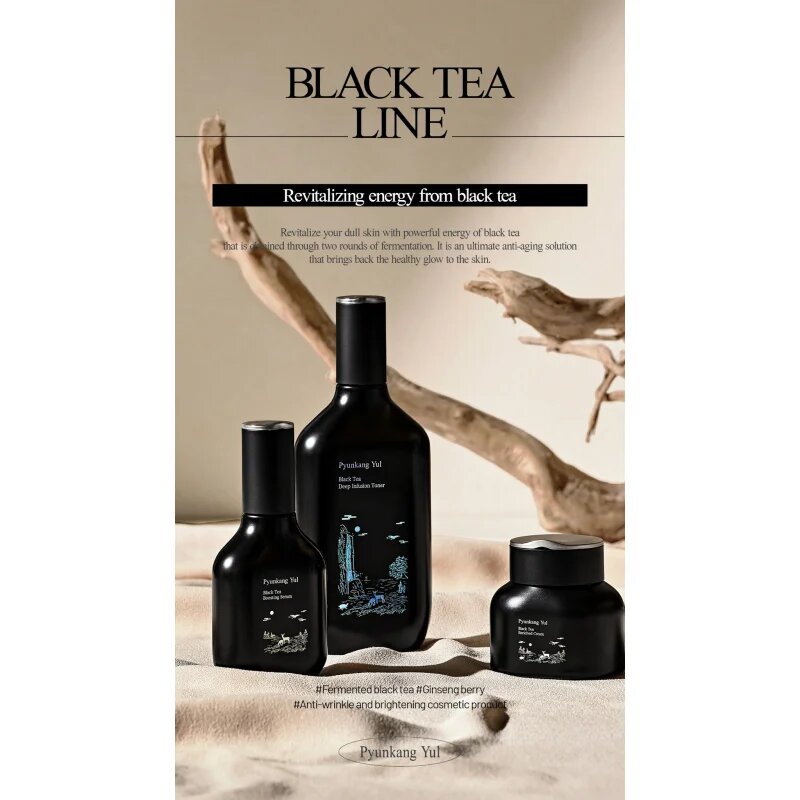 Pyunkang Yul Black Tea Time Reverse Eye Cream multikorekční oční krém pro rozjasnění a vyhlazení pleti 25 ml