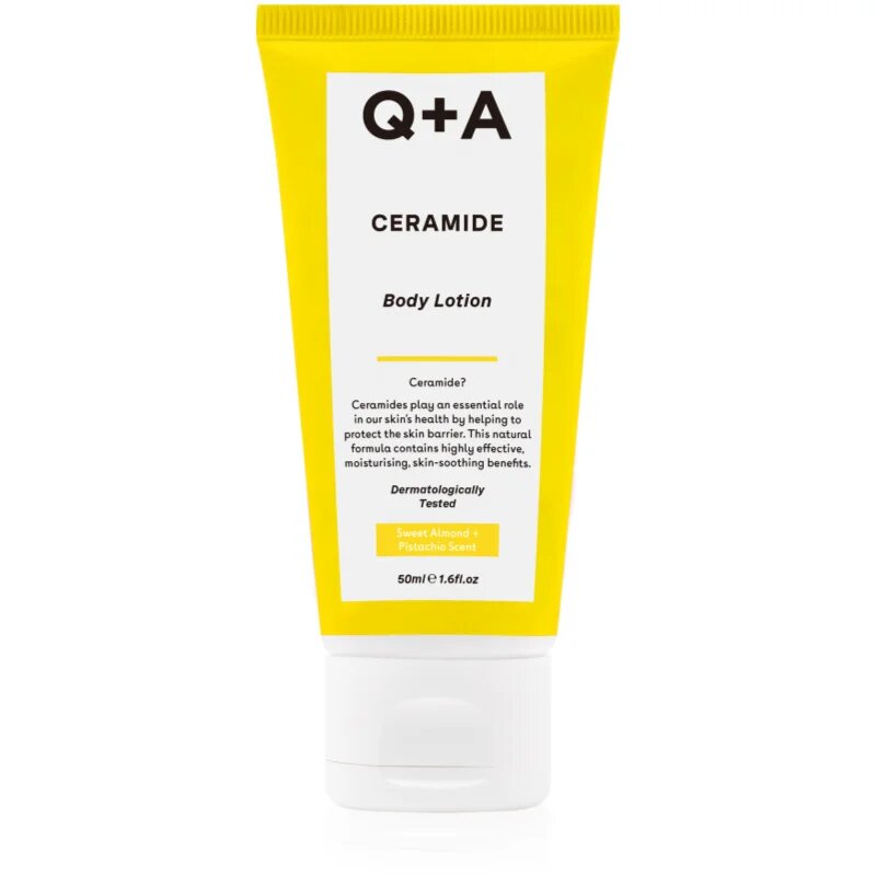 Q+A Ceramide hydratační tělové mléko s ceramidy vůně Sweet Almond + Pistachio 50 ml