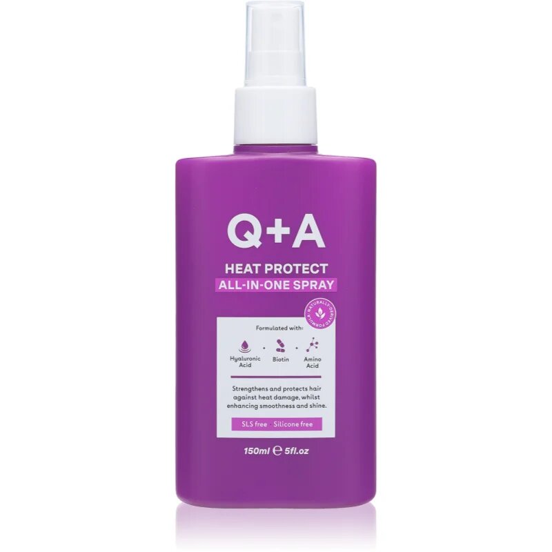 Q+A Heat Protect All-In-One ochranný sprej na tepelnou úpravu vlasů 150 ml