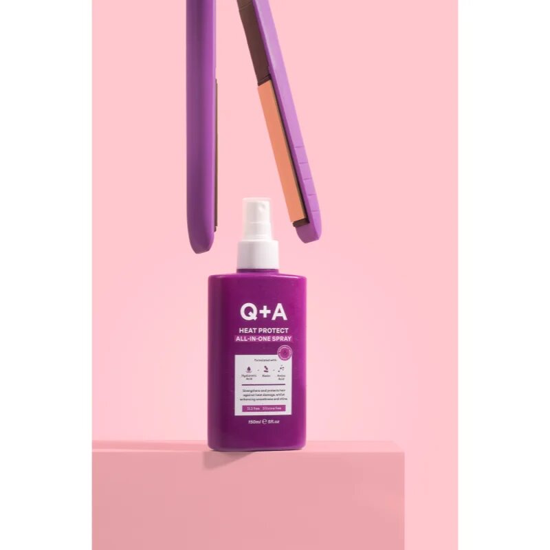 Q+A Heat Protect All-In-One ochranný sprej na tepelnou úpravu vlasů 150 ml