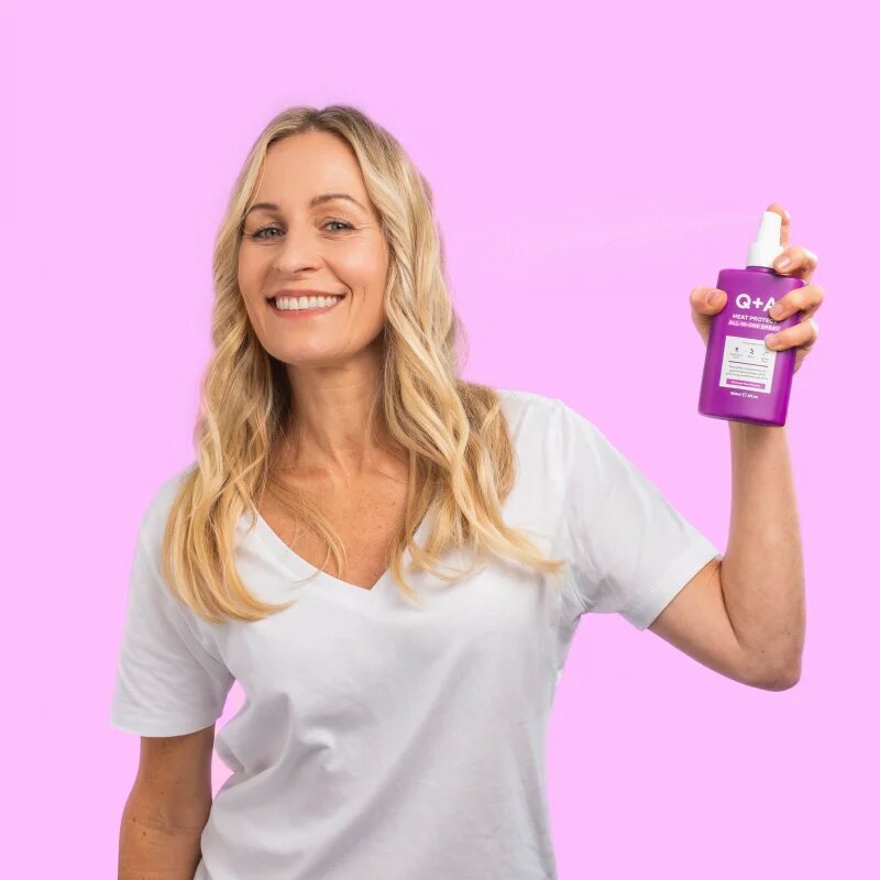 Q+A Heat Protect All-In-One ochranný sprej na tepelnou úpravu vlasů 150 ml