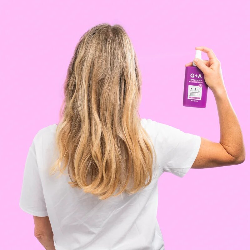 Q+A Heat Protect All-In-One ochranný sprej na tepelnou úpravu vlasů 150 ml