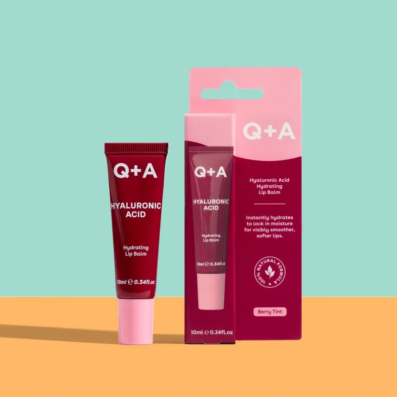Q+A Hyaluronic Acid tónovací balzám na rty s hydratačním účinkem 10 ml
