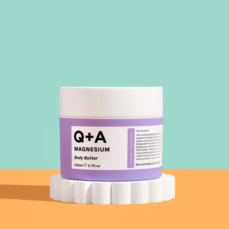 Q+A Magnesium tělové máslo vůně Lavender + Vanilla 200 ml