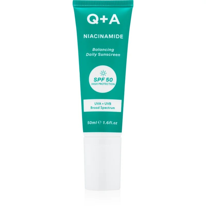 Q+A Niacinamide ochranný krém na obličej SPF 50 50 ml