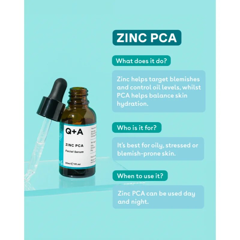 Q+A Zinc PCA denní hydratační krém pro mastnou a smíšenou pleť se zinkem 75 ml