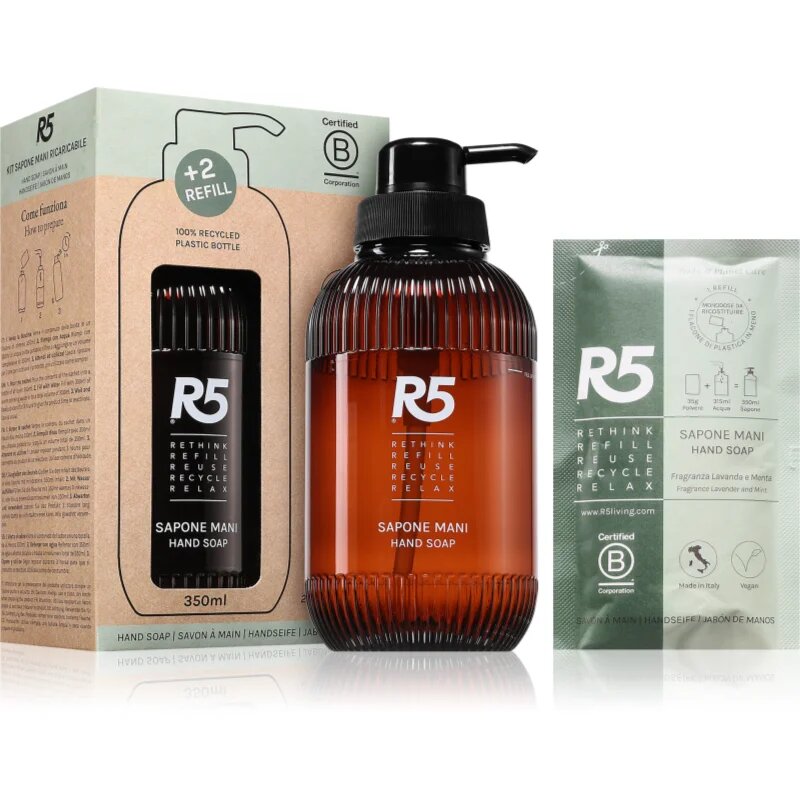 R5 Sapone Mani tekuté mýdlo + náhradní náplň