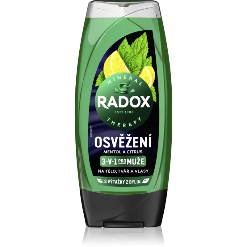 Radox Men Osvěžení sprchový gel na obličej tělo a vlasy 225 ml
