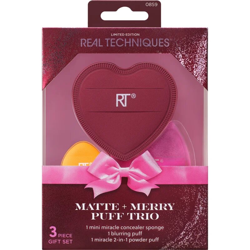 Real Techniques Matte + Merry Puff Trio sada aplikátorů