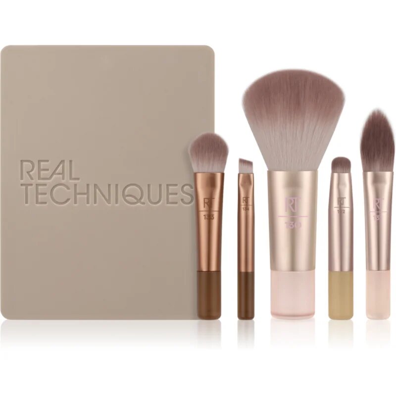 Real Techniques New Nudes On The Glow Mini Brush Kit sada štětců na cesty 6 ks