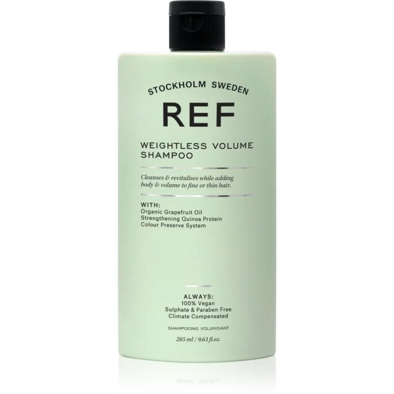REF Weightless Volume Shampoo šampon pro jemné a zplihlé vlasy pro objem od kořínků 285 ml