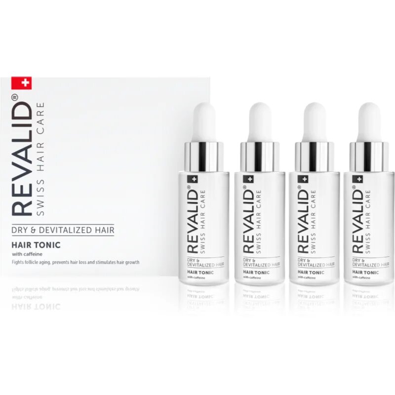 Revalid Hair Tonic energizující tonikum s kofeinem pro podporu růstu vlasů 4x30 ml