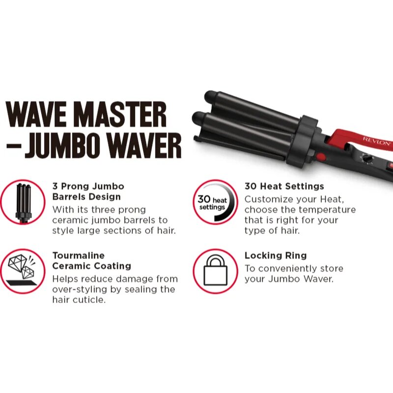 Revlon Beauty Wave Master Jumbo trojkulma 1 ks