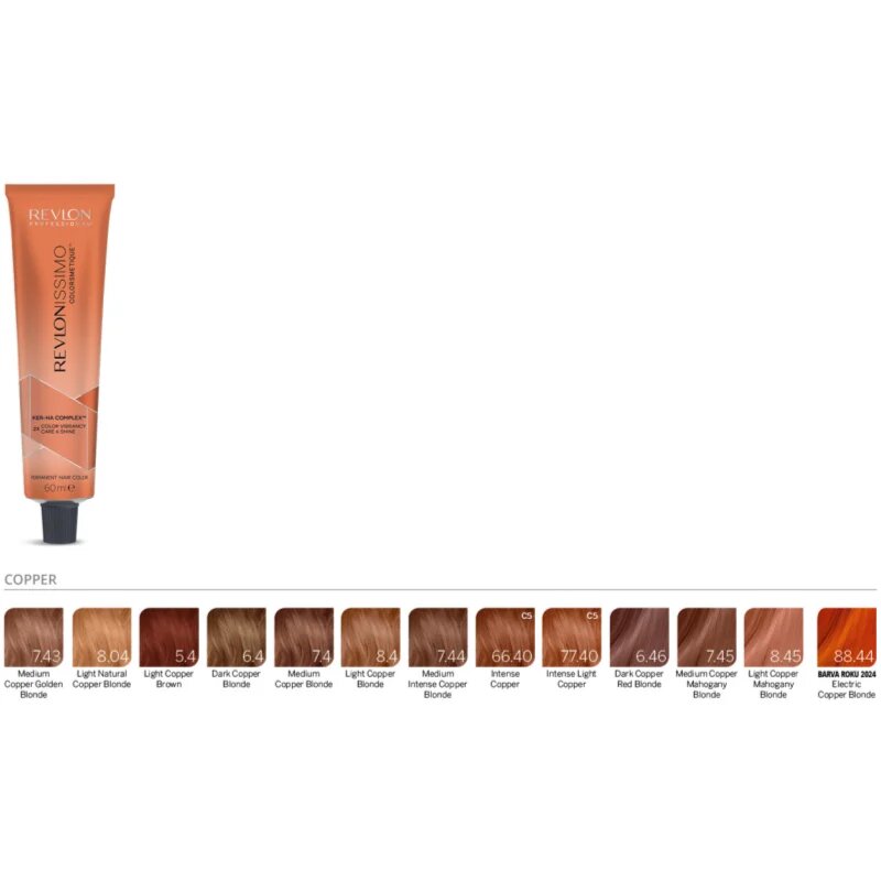 Revlon Professional Revlonissimo Colorsmetique Copper Shades permanentní barva na vlasy 7.43 60 ml
