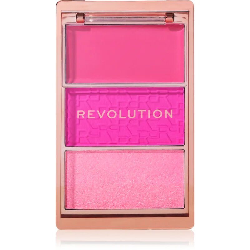 Revolution Blush Icon Palette paleta tvářenek odstín Hot Pink Flag 9.8 g