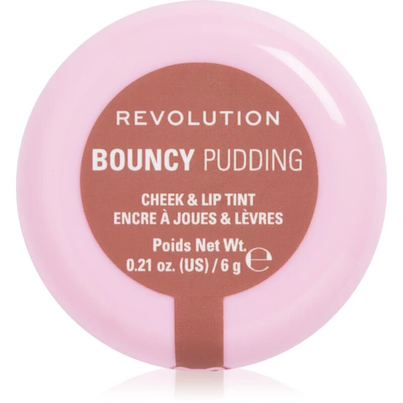 Revolution Bouncy Pudding Lip & Cheek multifunkční líčidlo na rty a tváře odstín Hazy Nude 6 g