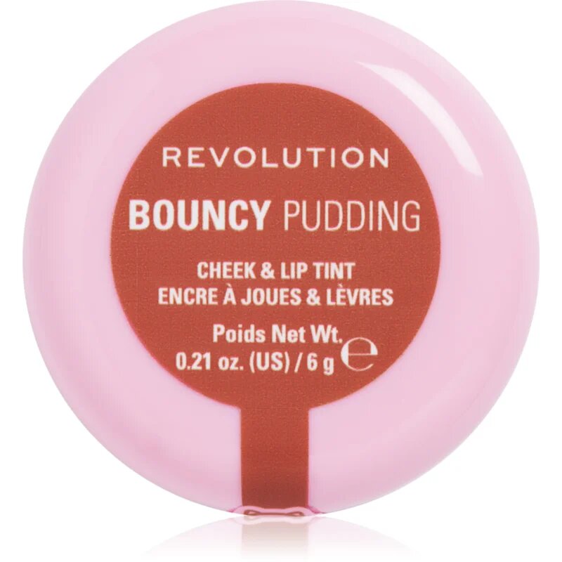 Revolution Bouncy Pudding Lip & Cheek multifunkční líčidlo na rty a tváře odstín Peach Veil 6 g
