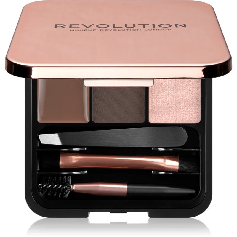 Revolution Brow Sculpt Kit sada pro dokonalé obočí odstín Dark 2.2 g