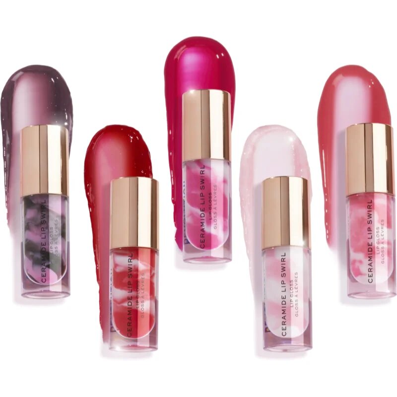 Revolution Ceramide Swirl hydratační lesk na rty odstín Bitten Red 4.5 ml