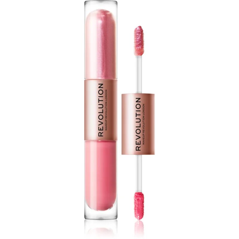 Revolution Double Up tekuté oční stíny 2 v 1 odstín Blissful Pink 2x2.2 ml