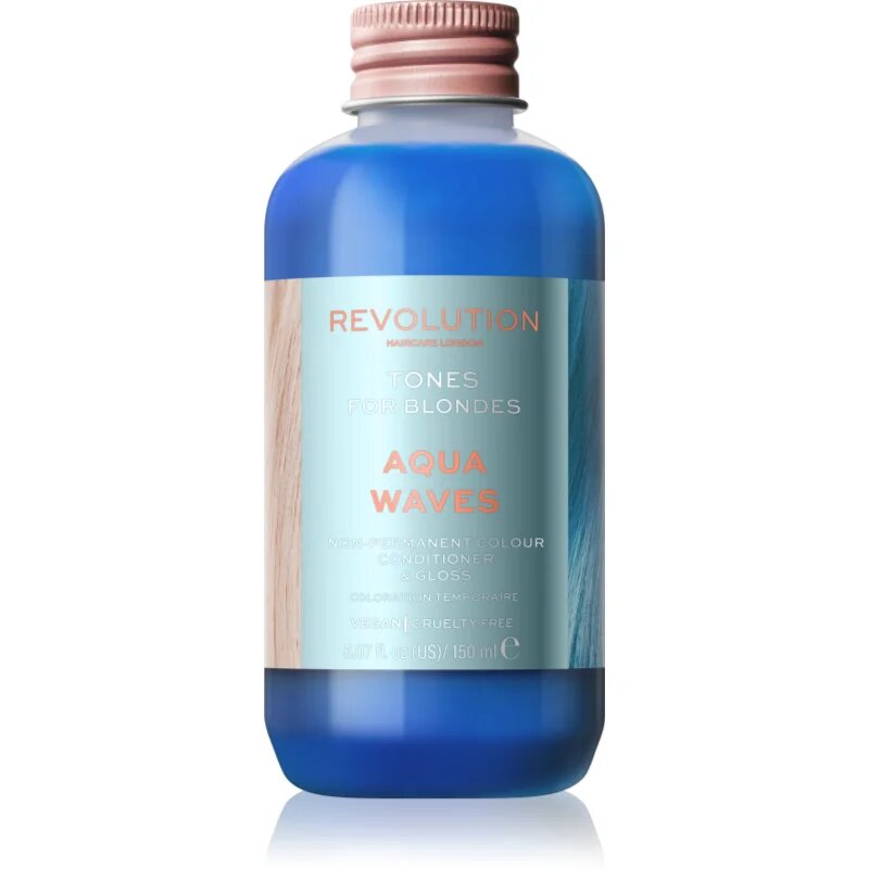 Revolution Haircare Tones For Blondes tónovací balzám pro blond vlasy odstín Aqua Waves 150 ml