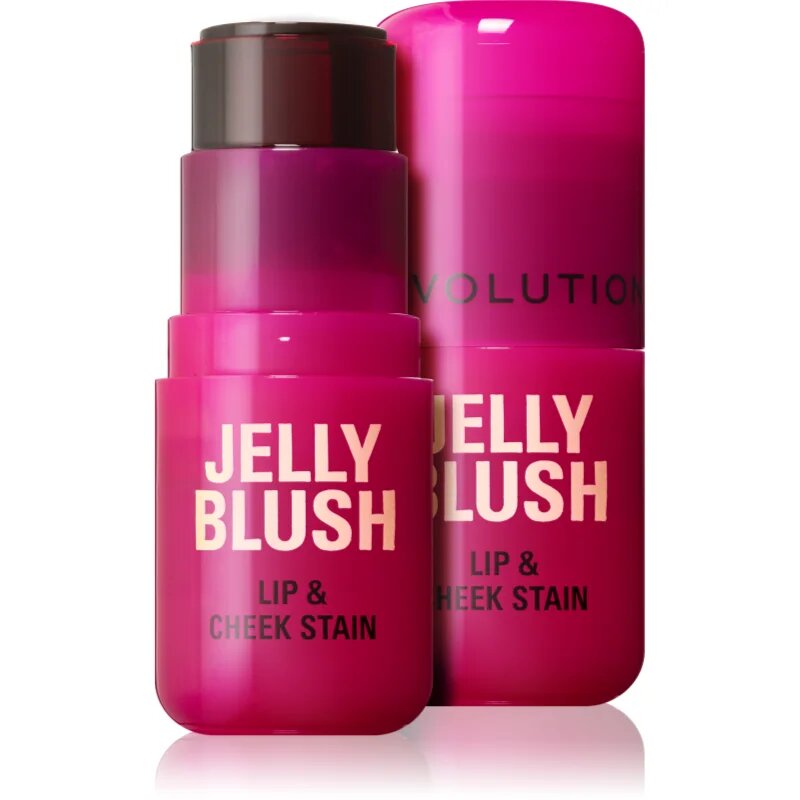 Revolution Jelly Blush tvářenka v tyčince na rty a tváře odstín Cherry Red 5.5 g