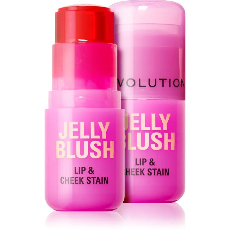Revolution Jelly Blush tvářenka v tyčince na rty a tváře odstín Strawberry Pink 5.5 g