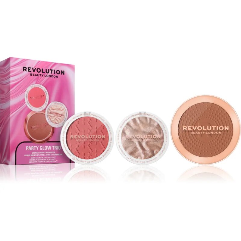 Revolution Party Glow Trio dárková sada pro rozjasnění pleti 1 ks
