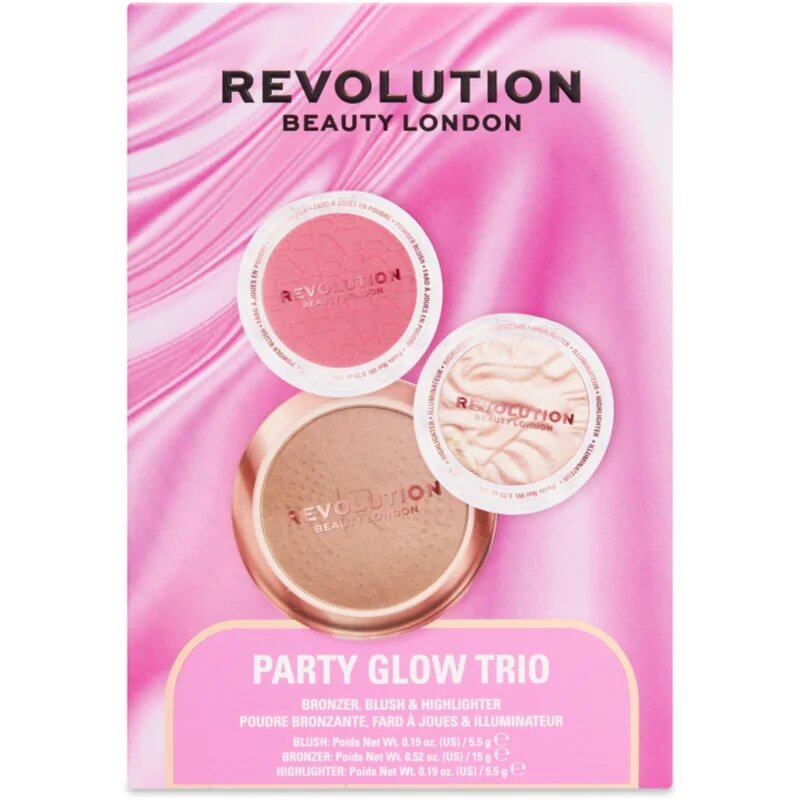 Revolution Party Glow Trio dárková sada pro rozjasnění pleti 1 ks