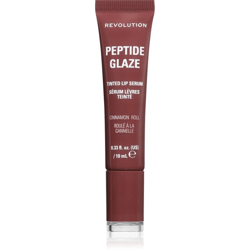 Revolution Peptide Glaze Tinted Lip Serum vyhlazující sérum na rty odstín Cinnamon Roll 1 ks