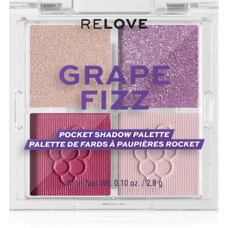Revolution Relove Pocket Palette paletka očních stínů odstín Grape Fizz 4x0.72 g