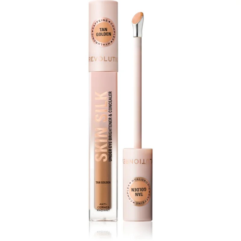 Revolution Skin Silk Under Eye Brightener & Concealer rozjasňující korektor odstín Tan Golden 4 ml