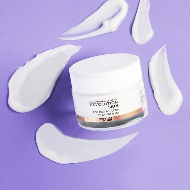 Revolution Skincare Restore Collagen Boosting obnovující noční krémová maska pro podporu tvorby kolagenu 50 ml