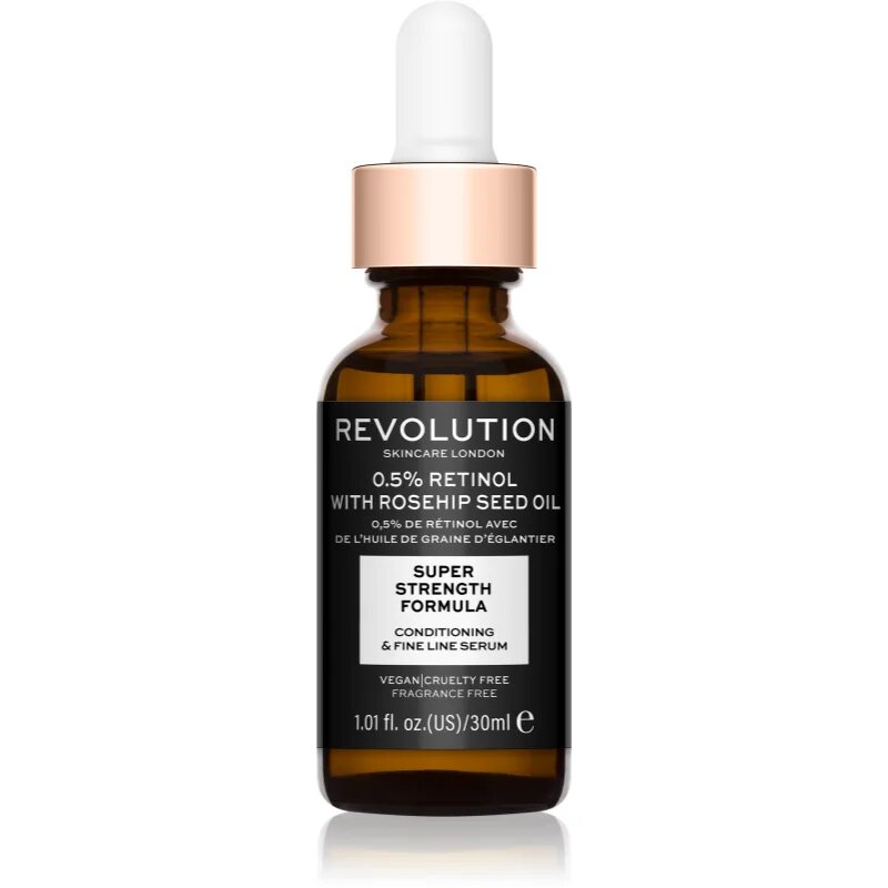 Revolution Skincare Retinol 0.5% With Rosehip Seed Oil protivráskové a hydratační sérum 30 ml