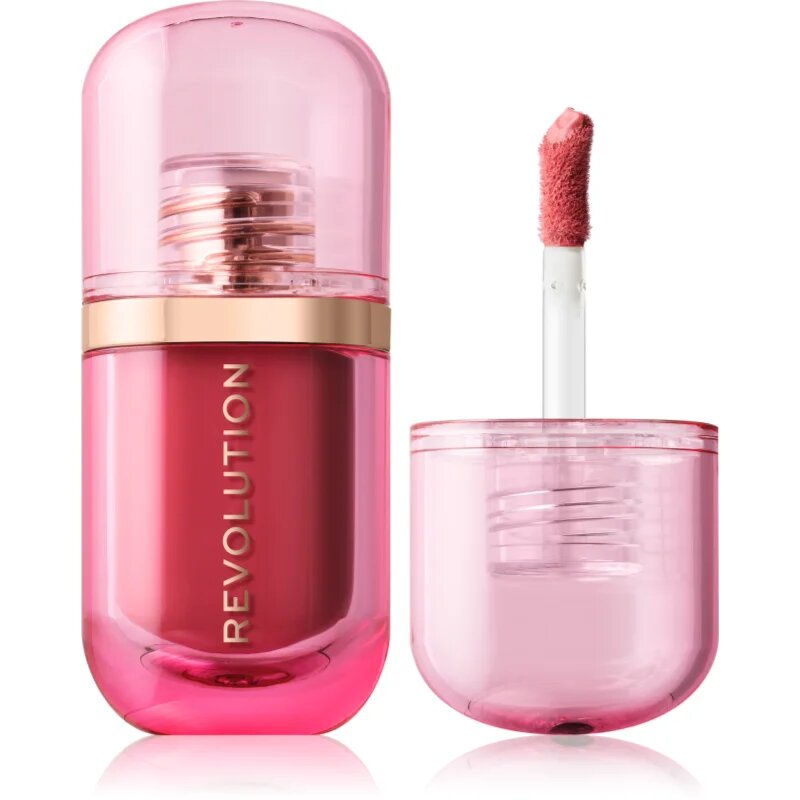 Revolution Superdewy Blush Burst tekutá tvářenka odstín Strawberry Milkshake Cool Pink 4.2 ml