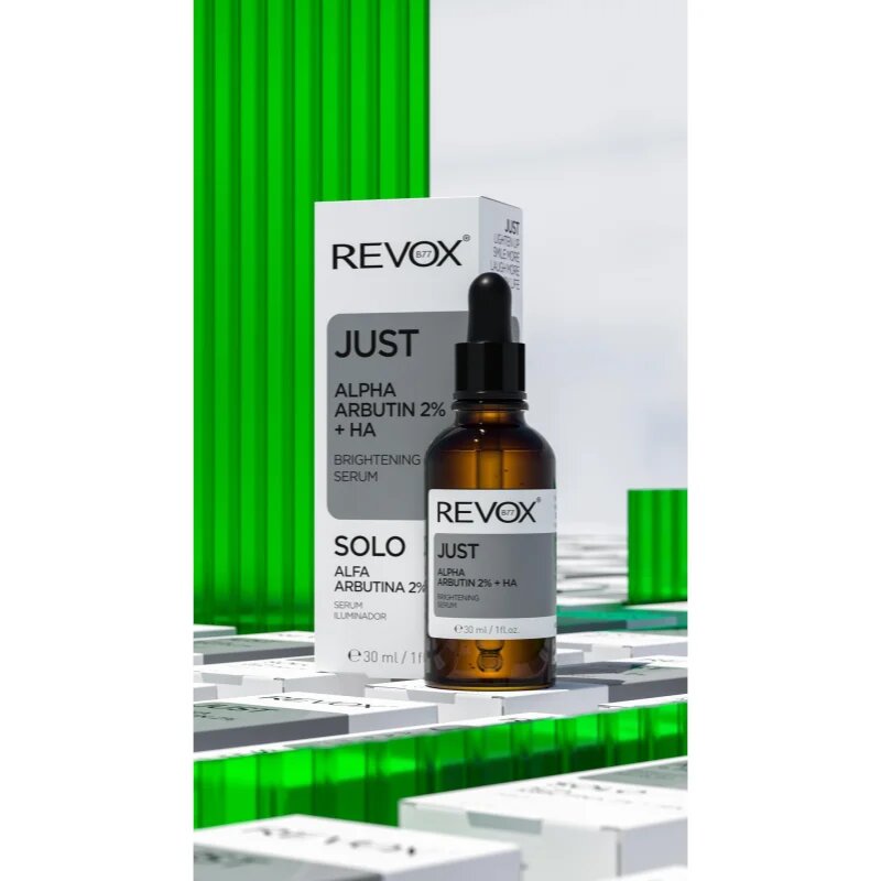 Revox B77 Just Alpha Arbutin 2% + HA rozjasňující sérum na obličej a krk 30 ml