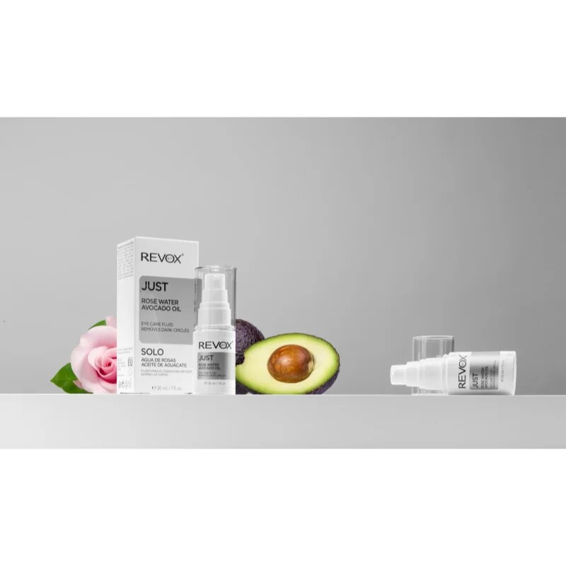 Revox B77 JUST Rose Water Avocado Oil Eye Care hydratační fluid na oční okolí proti tmavým kruhům 30 ml