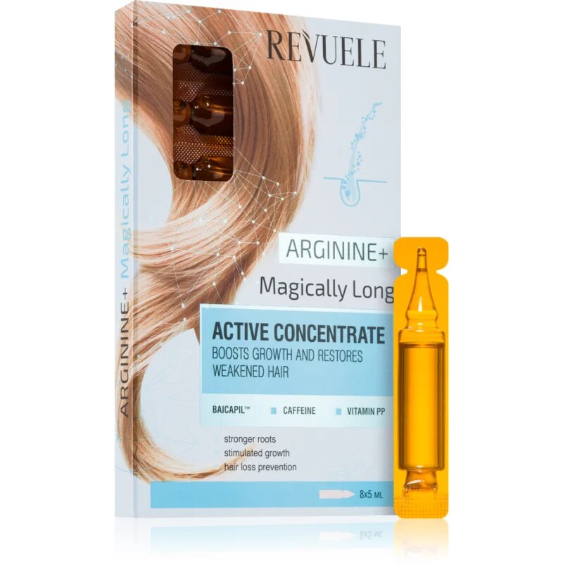 Revuele Active Hair Concentrate Arginine+ Magically Long ampule pro růst vlasů a posílení od kořínků 8x5 ml
