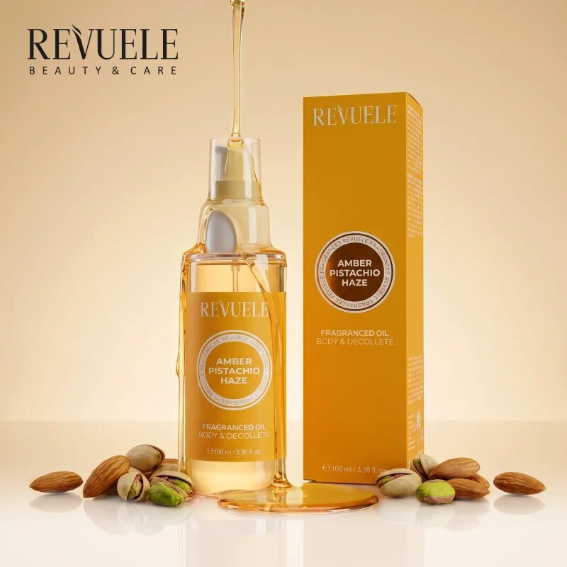 Revuele Amber Pistachio Haze Fragranced Oil parfémovaný olej na tělo 100 ml