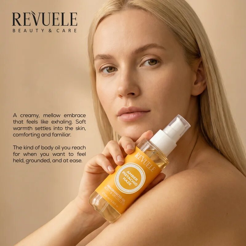 Revuele Amber Pistachio Haze Fragranced Oil parfémovaný olej na tělo 100 ml