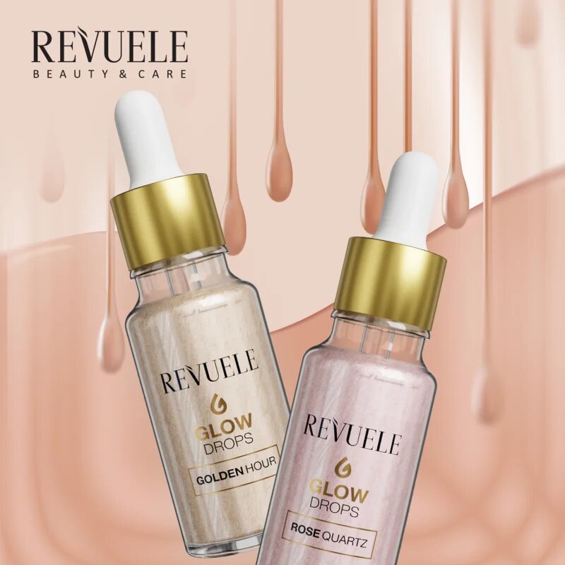 Revuele Glow Drops Rose Quartz rozjasňující sérum na tělo a obličej 20 ml