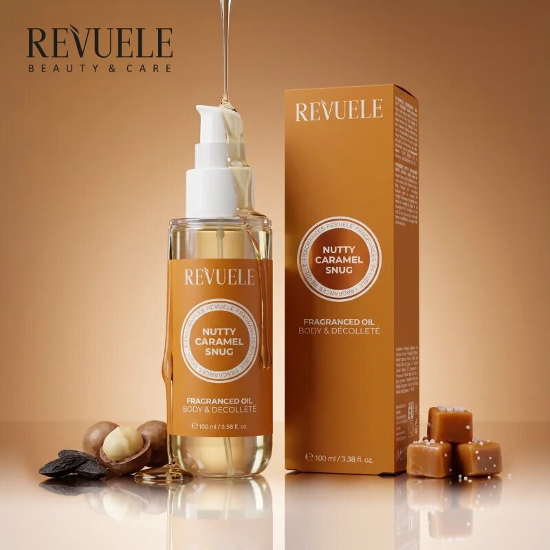 Revuele Nutty Caramel Snug Fragranced Oil parfémovaný olej na tělo 100 ml
